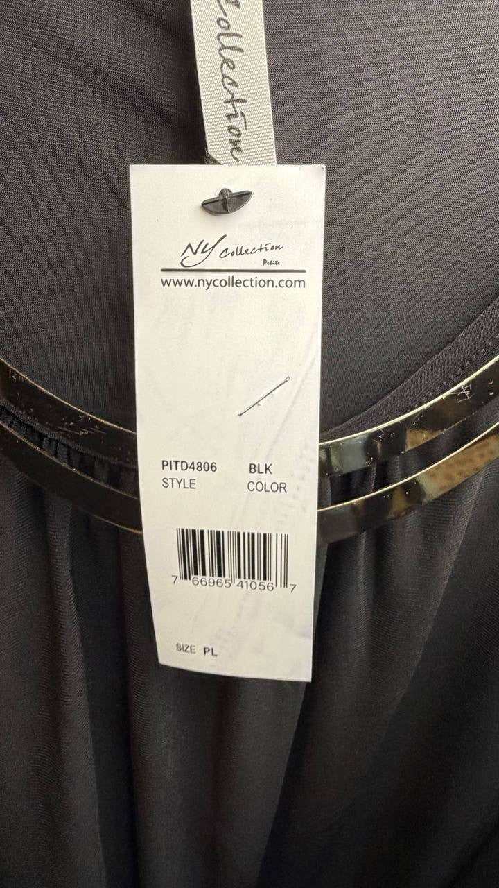 NY Collection Petite Sleeveless Ankle-Length Dress Black PL NWT $119
