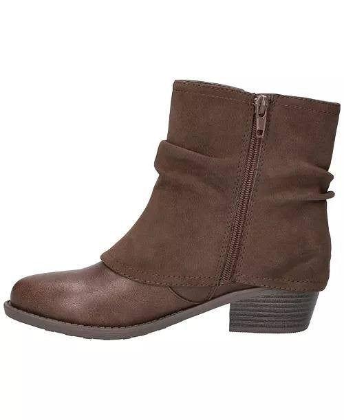 Easy Street Kudos Booties 8W Brown Slouch Block Heel Round Toe NIB msrp$70