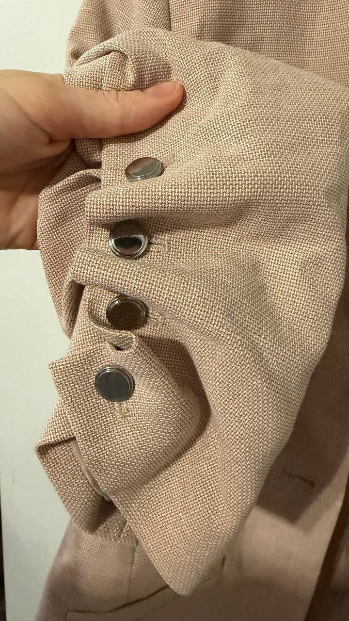 Calvin Klein One-Button Textured Jacket Polyester Pink 2P NWOT
