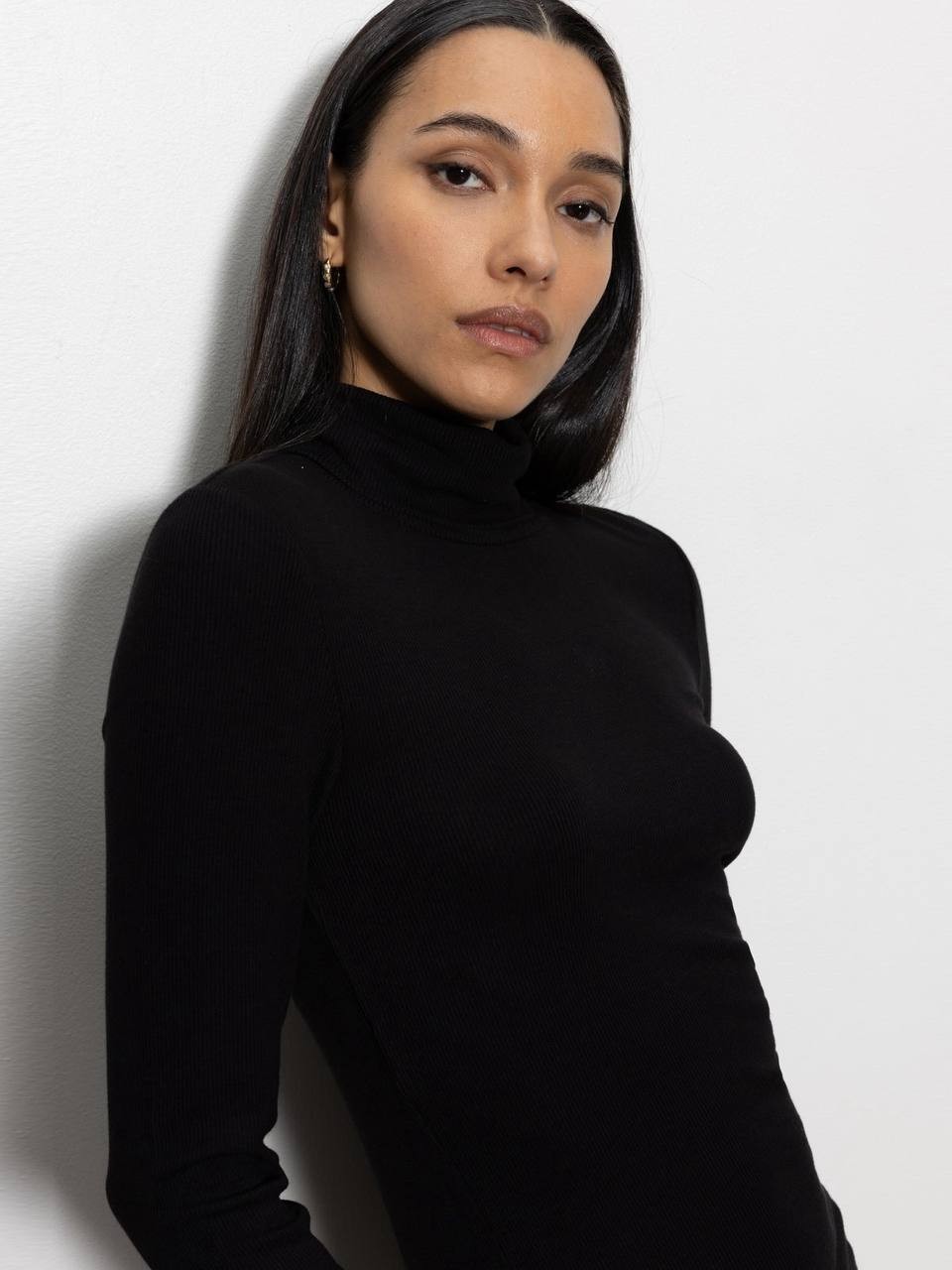 Sanctuary Essential Turtleneck Top Black L NWT $59