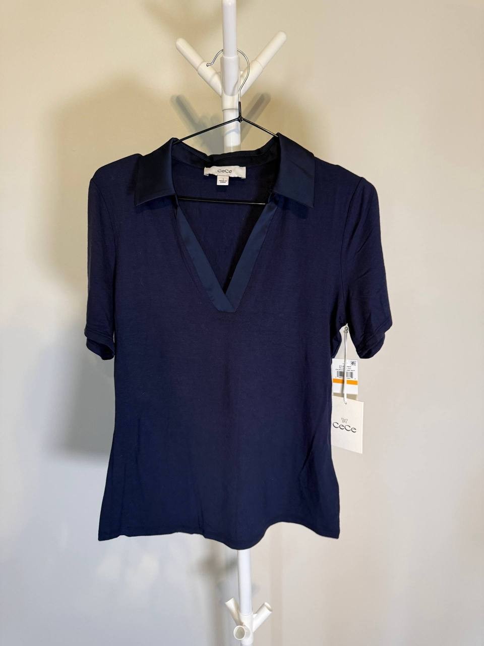 CeCe Short‑Sleeve Polo Top – Size S – NWT – $45