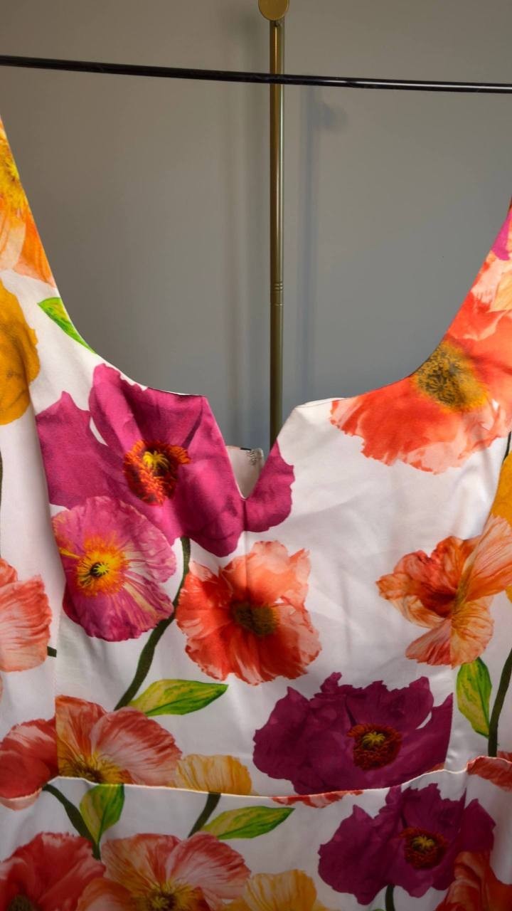 Karl Lagerfeld Paris Floral‑Print A‑Line Dress Floral Multi 8 NWT $169