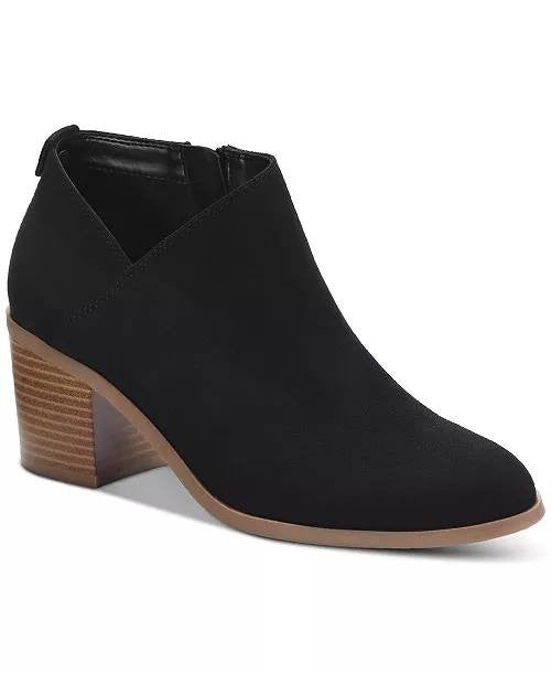 Style & Co Felaa Asymmetrical Booties Black 8.5M Microfiber Fabric $79.90 NWB