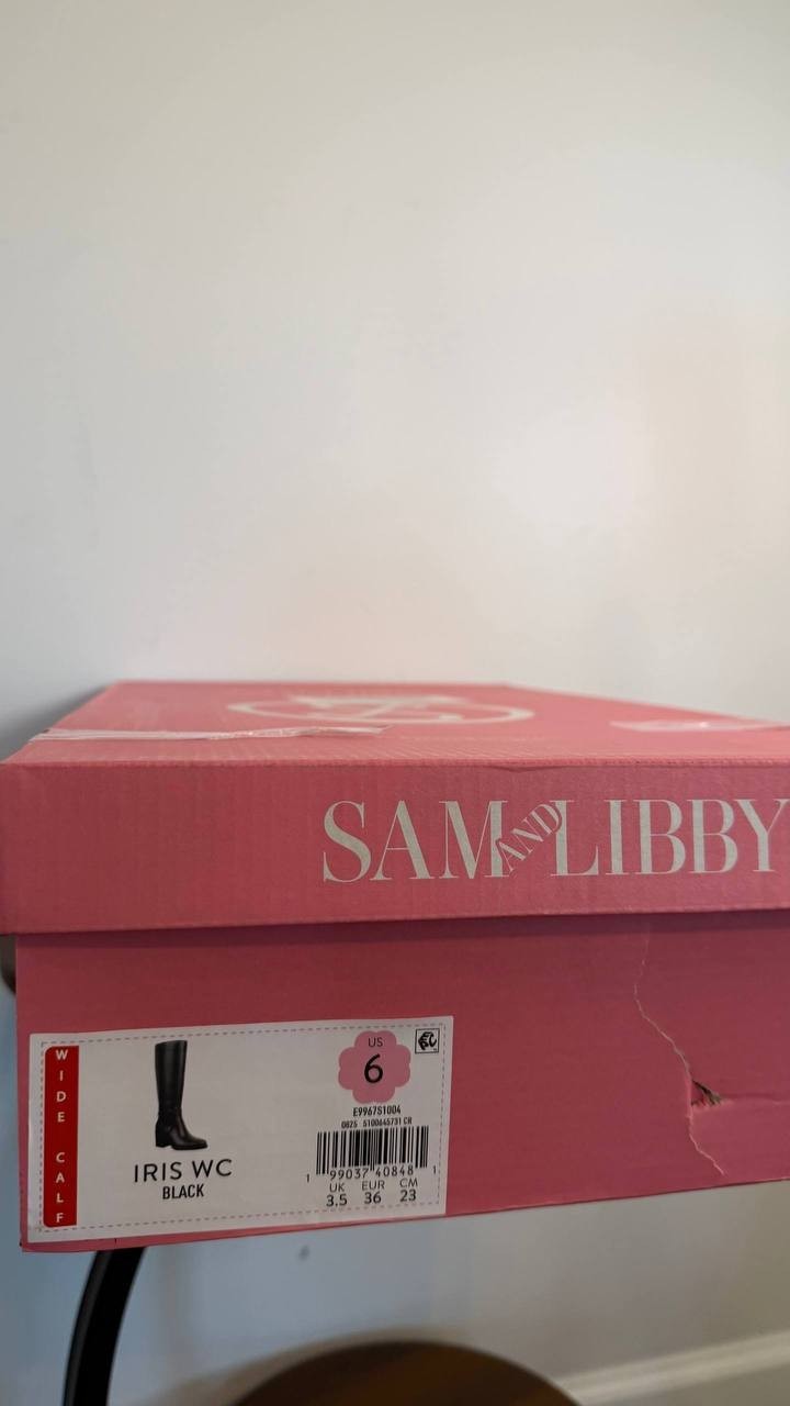Sam & Libby Iris Knee High Boots Black 6WC Man‑Made $120 NWB