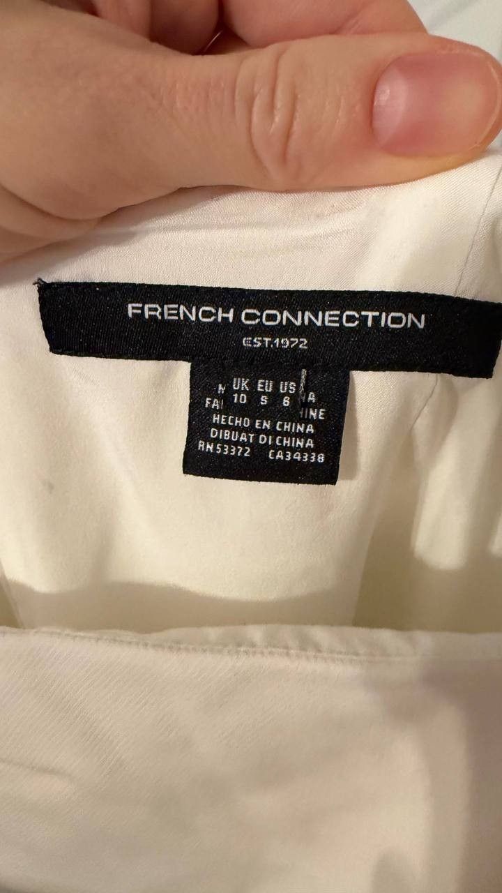 French Connection Whisper Crossover Mini Dress White 6 Good Condition msrp$128