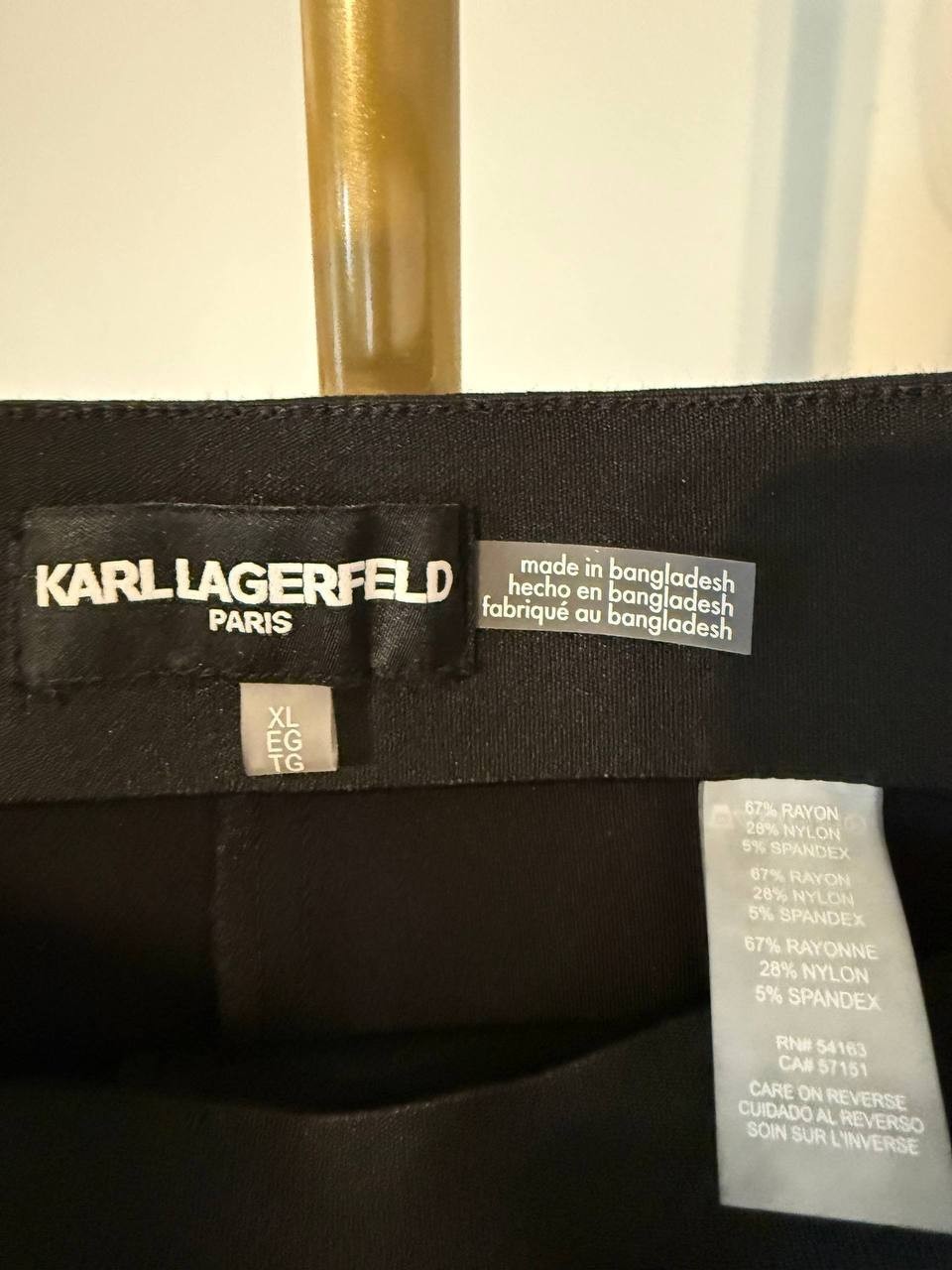 Karl Lagerfeld Paris Double‑Zipper Pants Black XL Pre‑Owned Designer MSRP$89