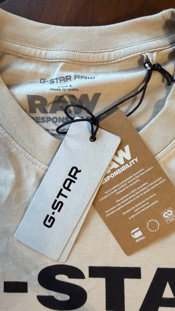 G‑Star RAW Men’s Originals T‑Shirt Beige L $45 NWT