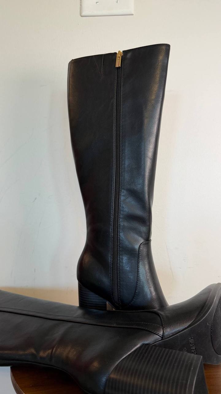 Tommy Hilfiger Ursy Women’s Knee High Dress Boots Black 8.5M Man‑Made $158.99NWB