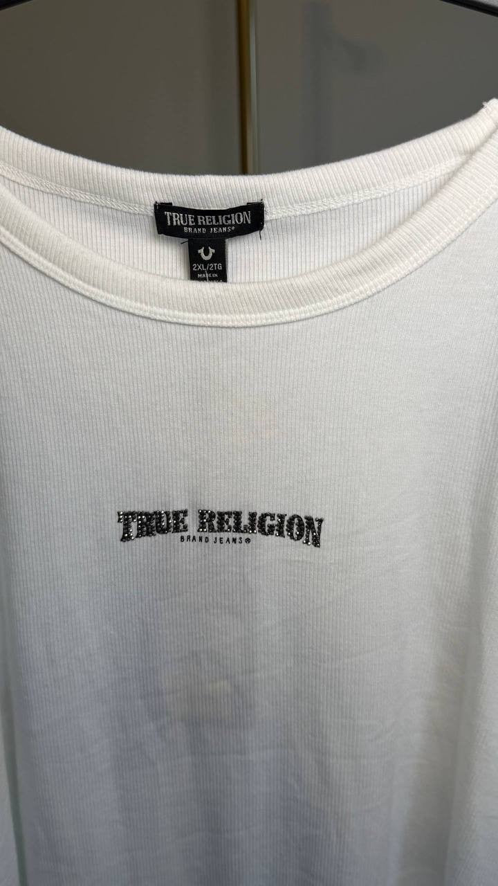 True Religion Buddha Logo Halter Tank White XXL NWT $59