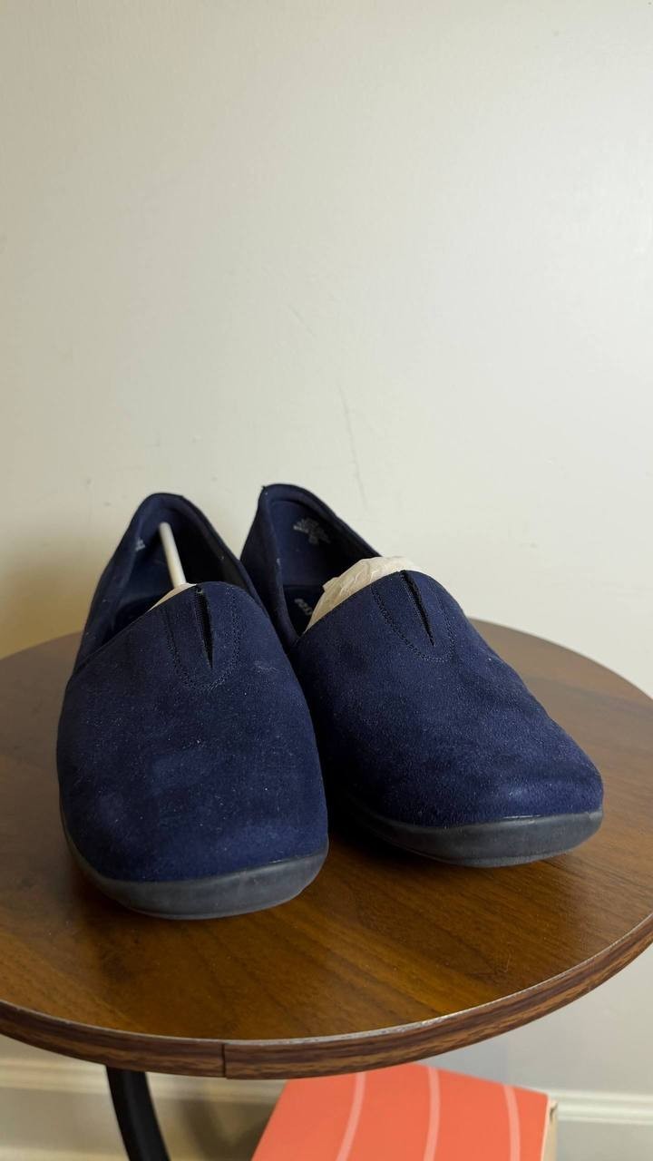 Easy Spirit Slip Ons Dark Blue Textile Size 8.5W New in Box MSRP $69