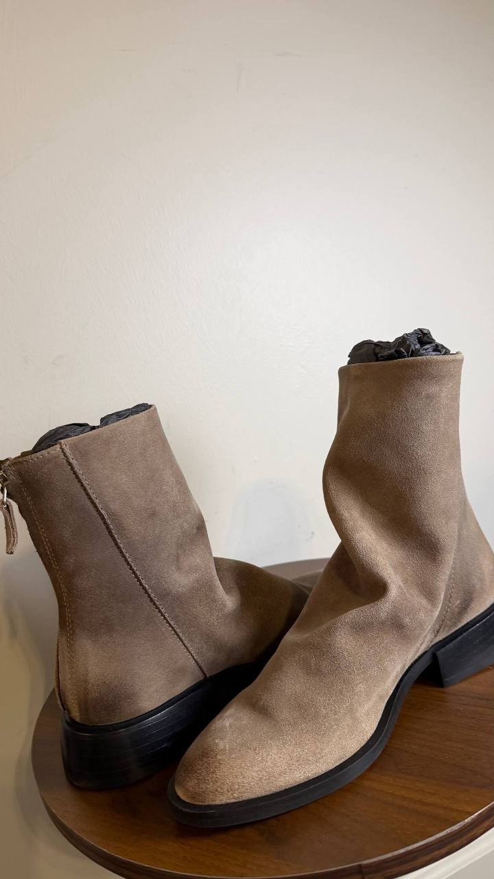 Steve Madden Nexie Taupe Suede Pointed Toe Ankle Boots Women’s 6.5 NWB $159.95