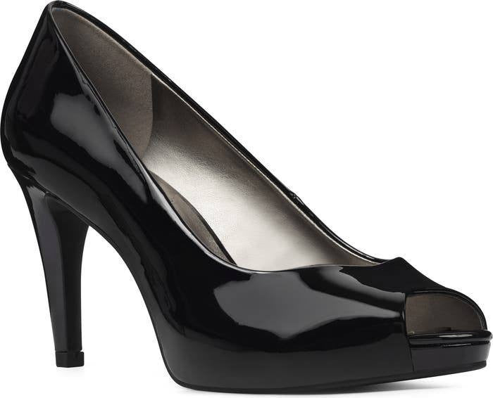 Bandolino Peep Toe Pumps 9.5W Black Faux Patent – New in Box MSRP $89