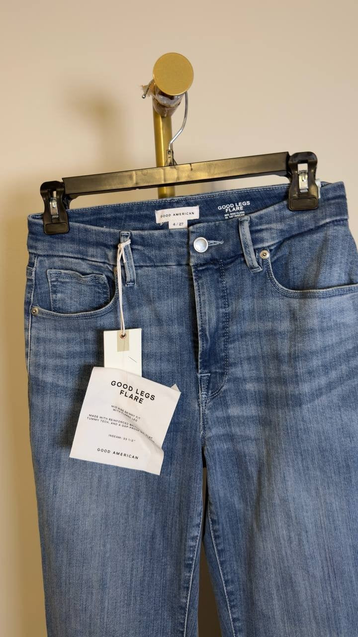 Good American Good Legs Flare Jeans Indigo Size 4 NWT $128