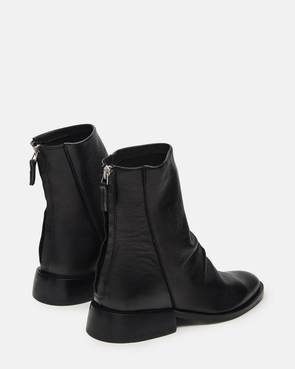 Steve Madden NEXIE Booties 8.5 Black Leather Pointed Toe Zip NIB msrp$159.9