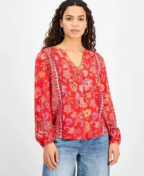 Liverpool Los Angeles Long‑Sleeve Button‑Front Woven Blouse – Size S Petite–NWOT