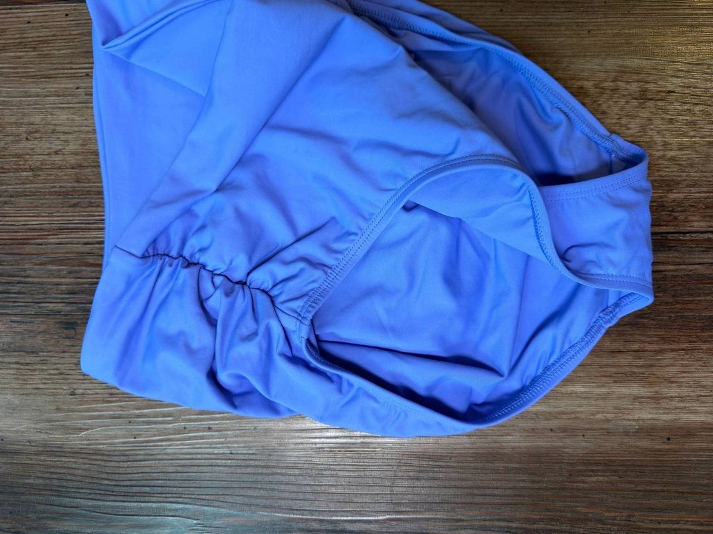 Anne Cole Periwinkle Convertible High Waist Shirred Swim Bottom S NWT $56