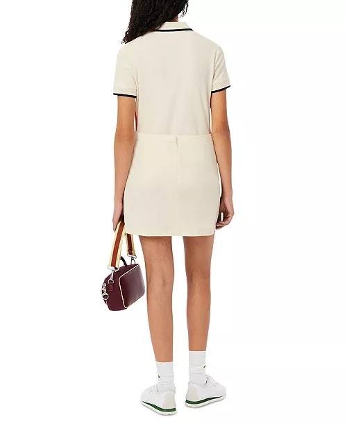 Lacoste Beige Striped Panel Mini Skirt – Size 42 – NWT