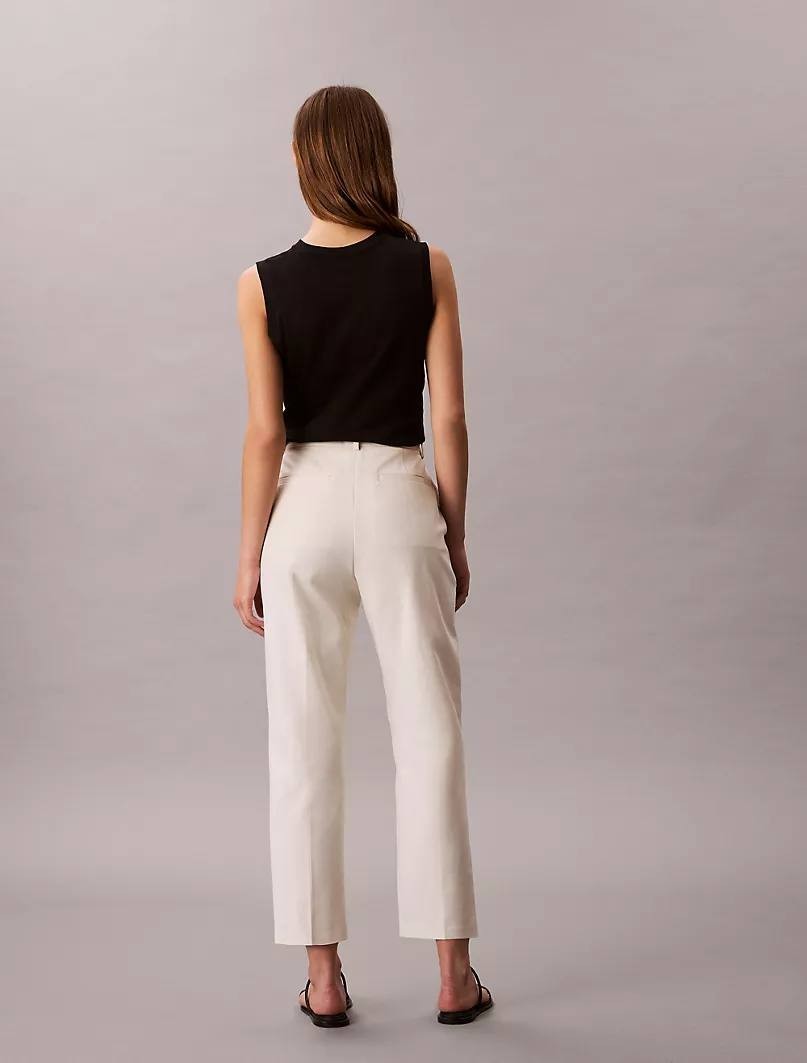 Calvin Klein Cotton Stretch Chino Pants, Straight Fit, Size 6, Tofu Chic
