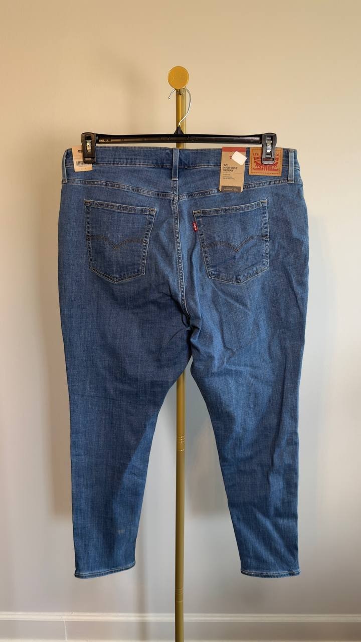 Levi’s 721 High Rise Skinny Jeans Plus Size 20W Lapis Air NWT $69.50