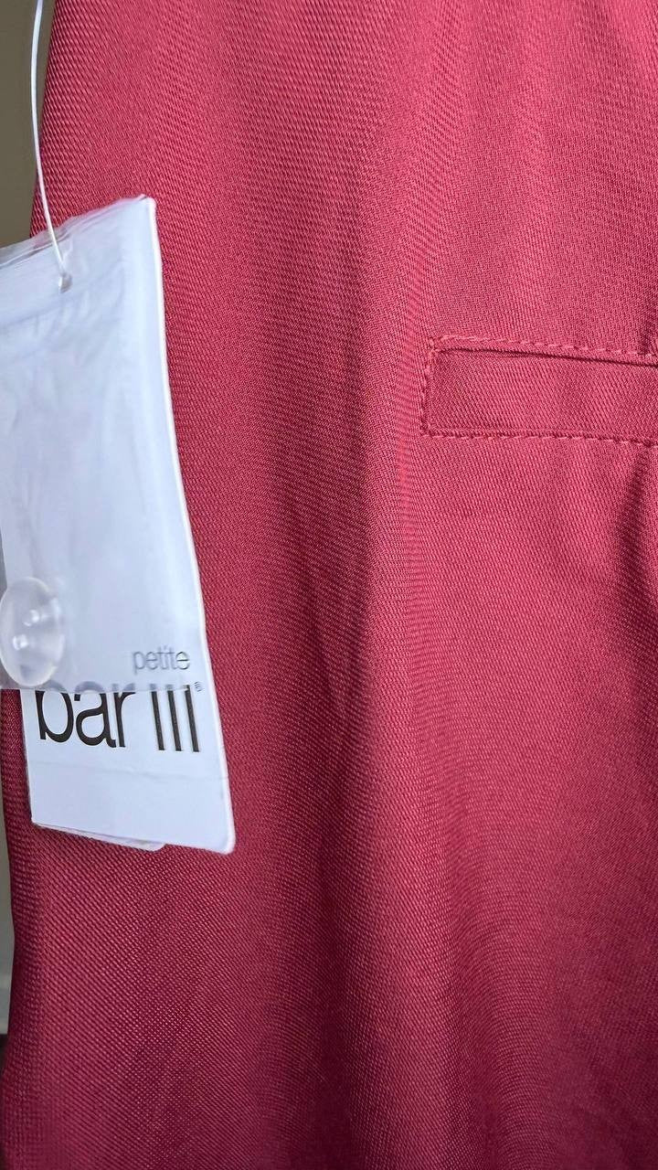 Bar III Petite Wide‑Leg Pants Cherry Pie 4P NWT $59.50