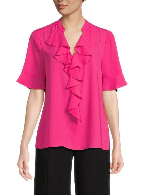 Karl Lagerfeld Paris Fuchsia Ruffle Blouse – Size L