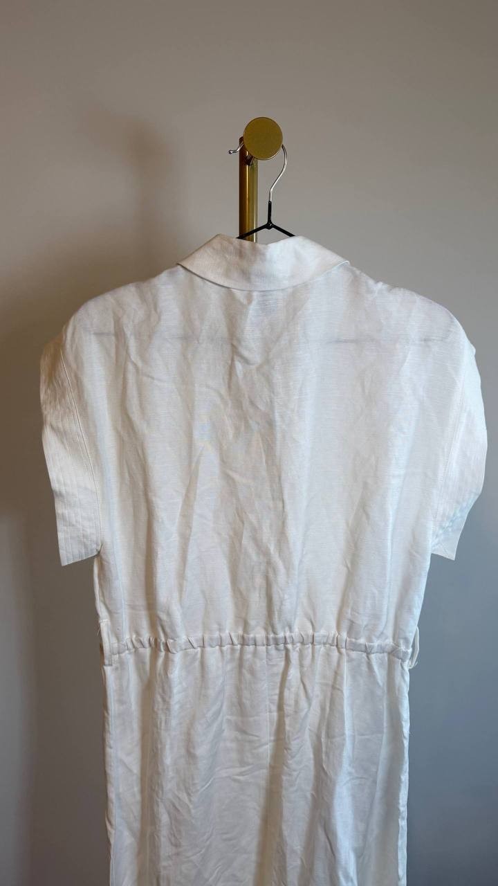 Anne Klein Women’s White Belted Drop-Sleeve Shirtdress Size 8 NWT $169