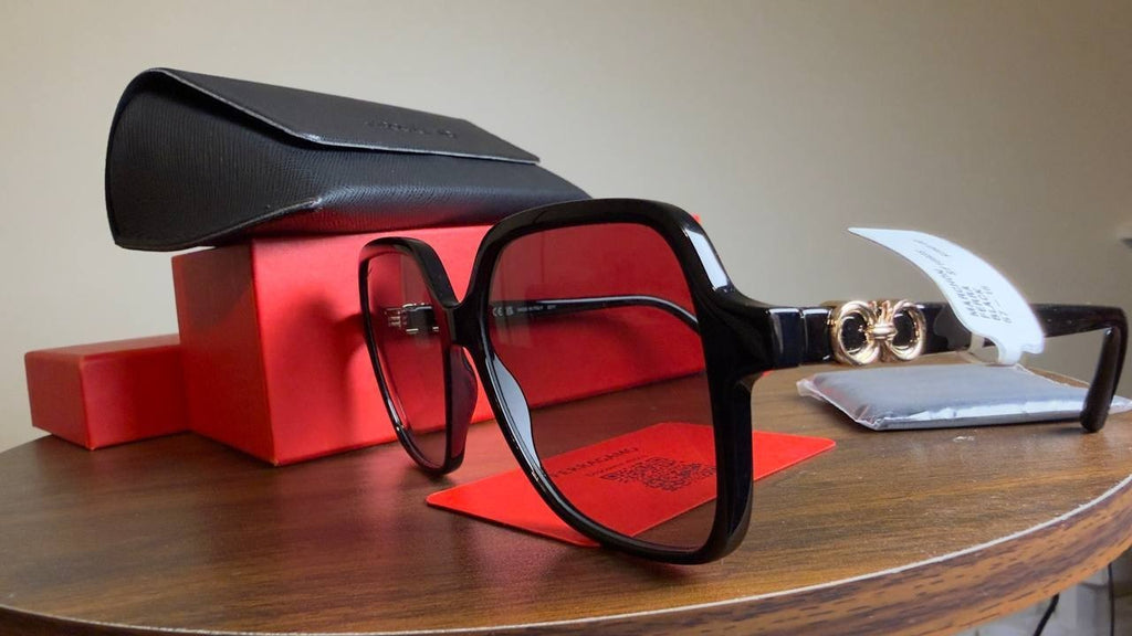 Salvatore Ferragamo Women’s Square Frame Sunglasses Black OS  NWT