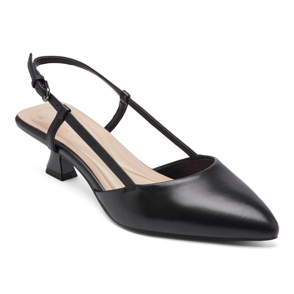Easy Spirit Havana Pumps 8.5M Black Leather Slingback Pointed Toe NIB msrp$109