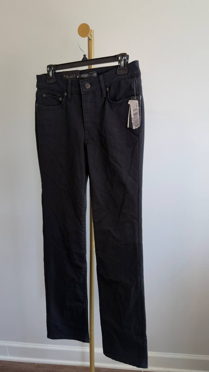 Lauren Ralph Lauren Premier Shape Memory Straight Leg Jeans Black 4x32 NWT $125
