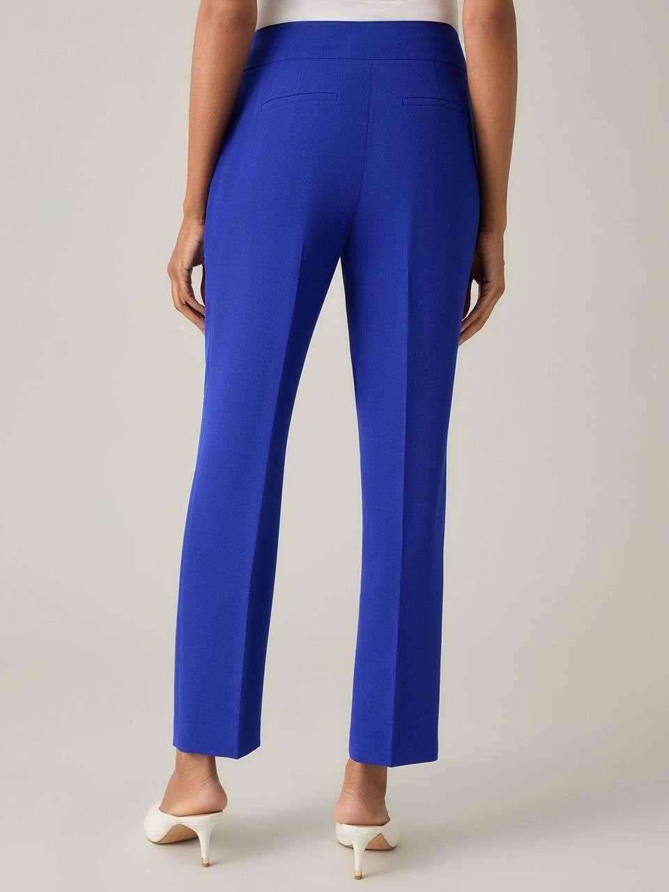 Kasper Ava Straight Leg Stretch Crepe Pants Royal Signature 12P NWT $79