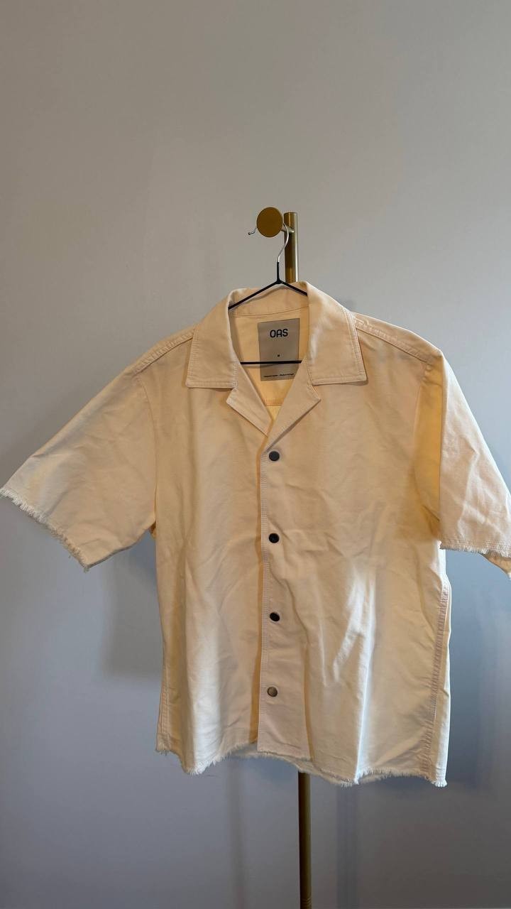 OAS Men’s Calbanum Crochet Camp Shirt Green M $170 NWT