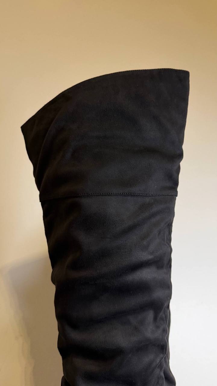 Journee Kaison High Boots 8M Black Faux Suede Over‑Knee  New msrp $89.99