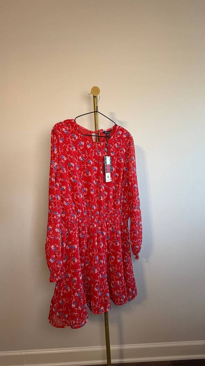 Tommy Jeans Sleeveless Mini Day Dress Red XL NWT $89.50