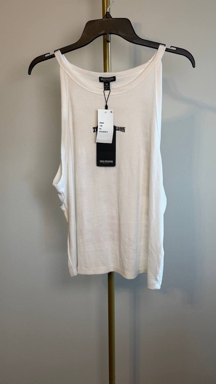 True Religion Buddha Logo Halter Tank White XXL NWT $59