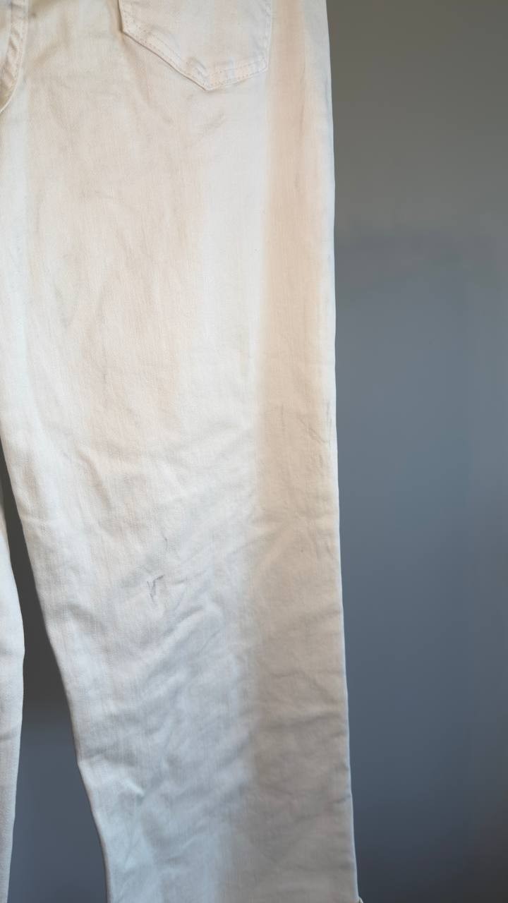 1.STATE Denim Roll-Cuff Wide-Leg Jeans New Ivory 10 NWT $109
