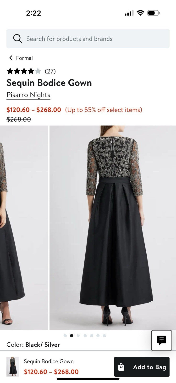 Pisarro Nights Black Maxi Dress Beaded Sleeveless Women 16 Zipper Damaged