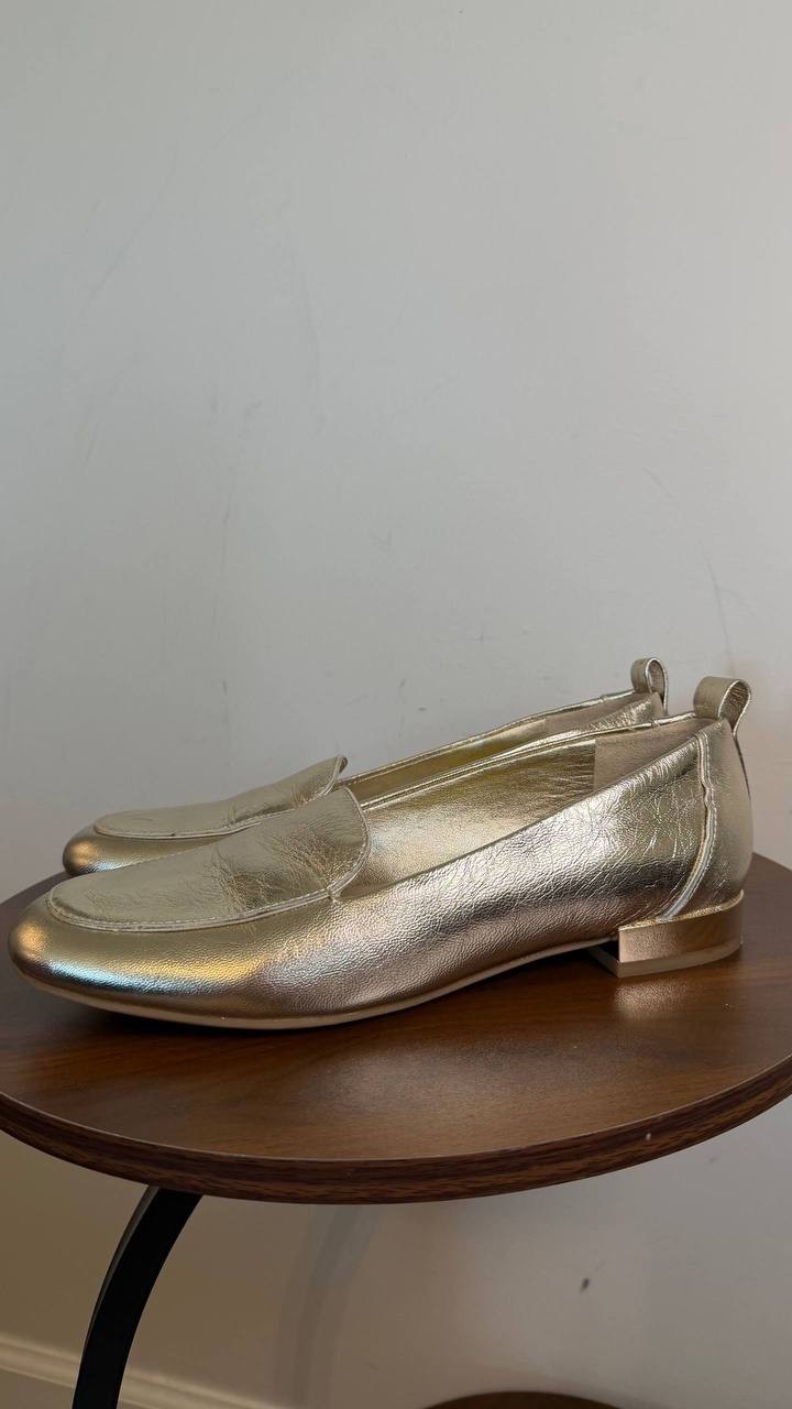 Naturalizer Jordyn Loafer Champagne 7.5W Leather Comfort Slip‑On $125 NWOB
