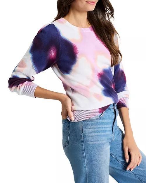 NIC+ZOE Women’s Blossom Blur Cotton Sweater Multicolor M $169 NWT