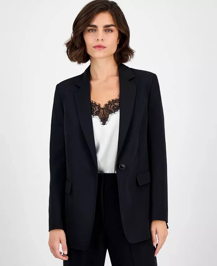 BOSS Orange Women’s One‑Button Blazer Black Size 14 NWT $199