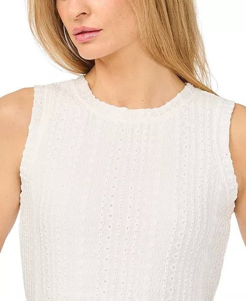 CeCe Sleeveless Crewneck Midi Dress New Ivory XS NWT $99