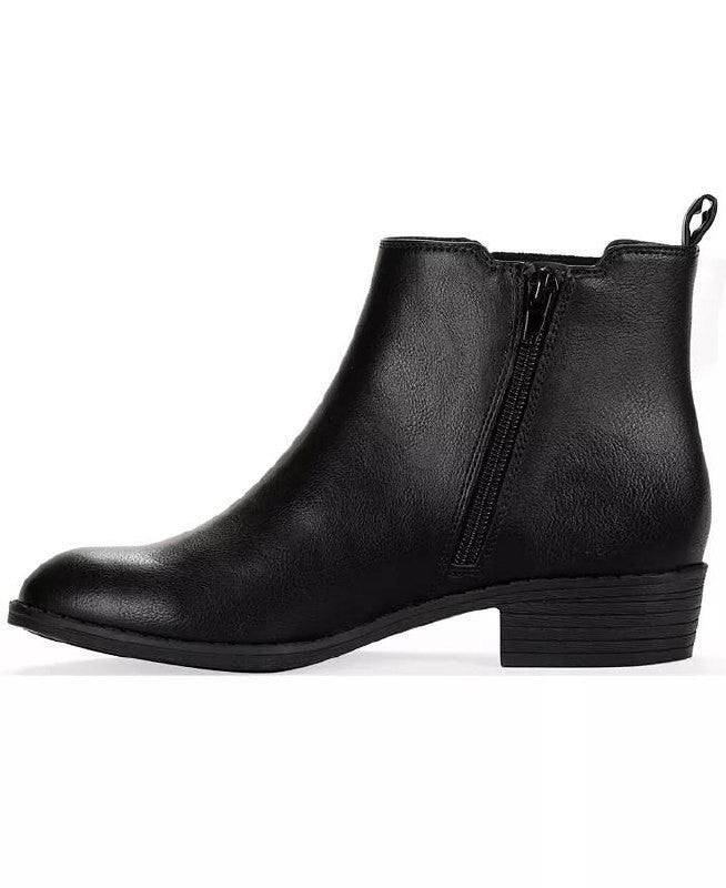 Style & Co Charlyy Booties 9M Black Block Heel Almond Toe Zip NIB msrp$49.99
