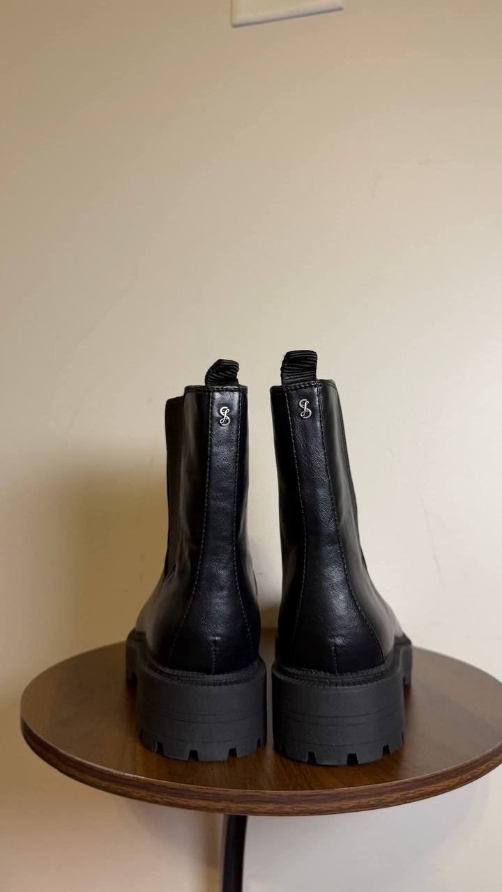 Sam & Libby Black Man‑Made Booties 9M NIB MSRP $95