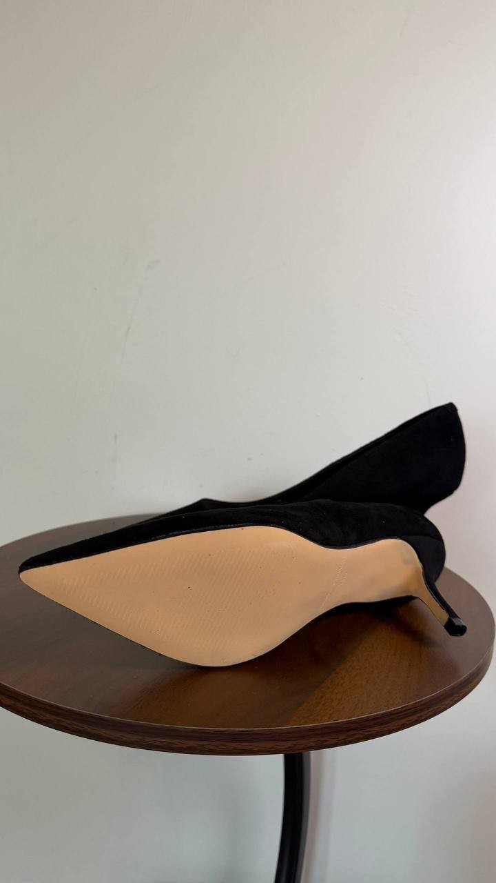 Marc Fisher Alola Pumps 7.5M Black Suede Pointed Toe Mid Stiletto NIB msrp$99