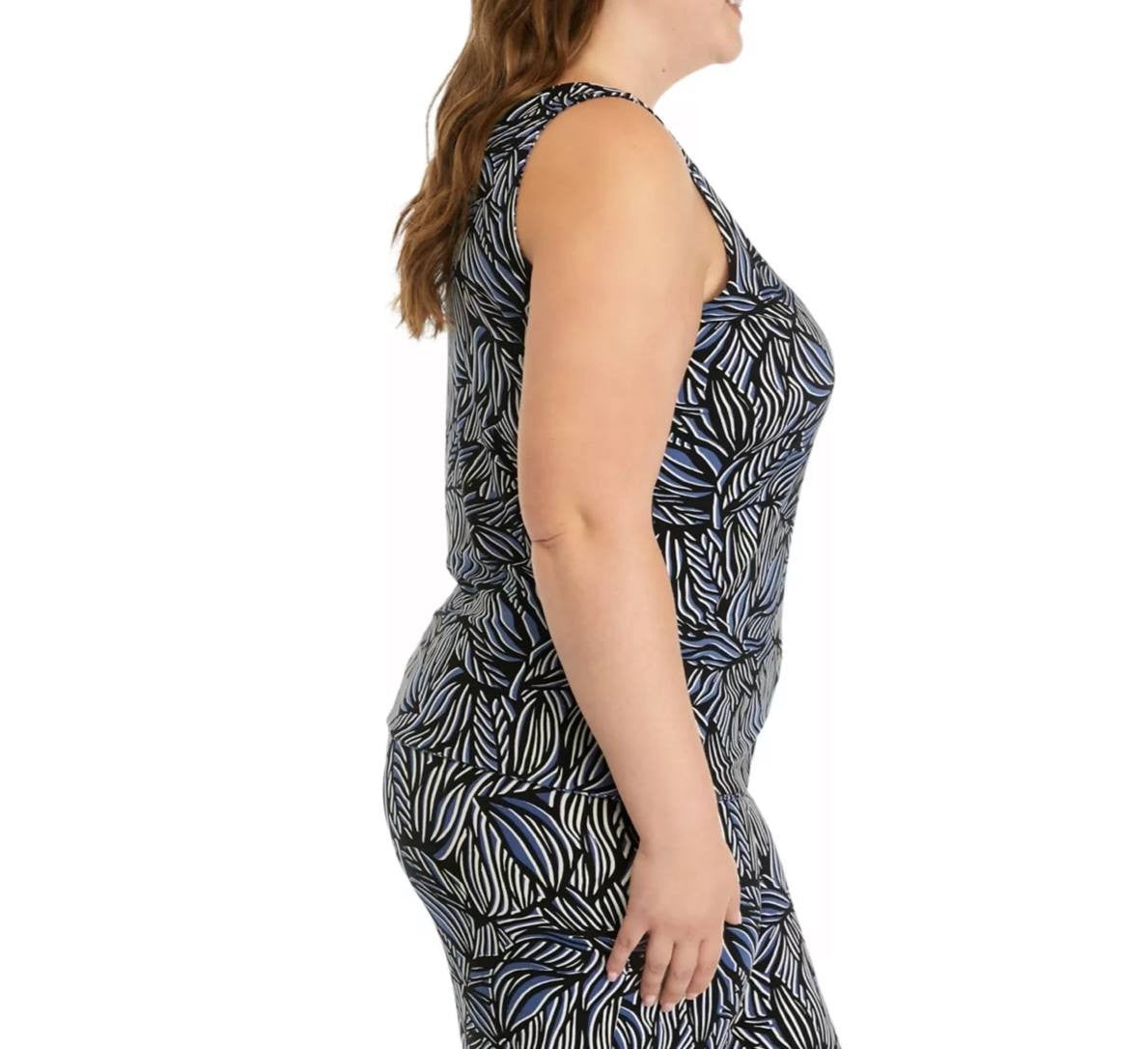 Anne Klein Top 2X Reversible Scoop Neck Sleeveless Plus Size Printed Tank NWT