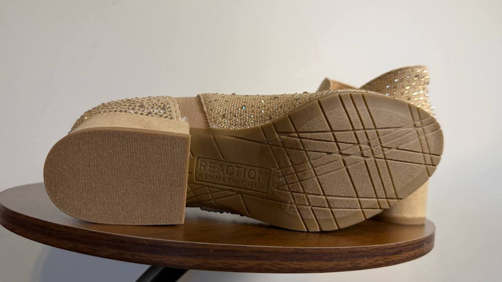 Kenneth Cole Reaction Side EZ Booties 5.5M Warm Taupe Knit Slip‑On NIB msrp$99