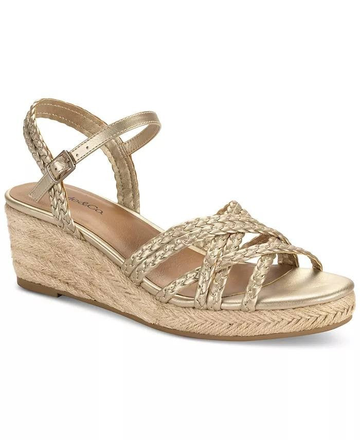 Style  &  Co  Wedge  Sandals  Gold  7.5M  New  $60