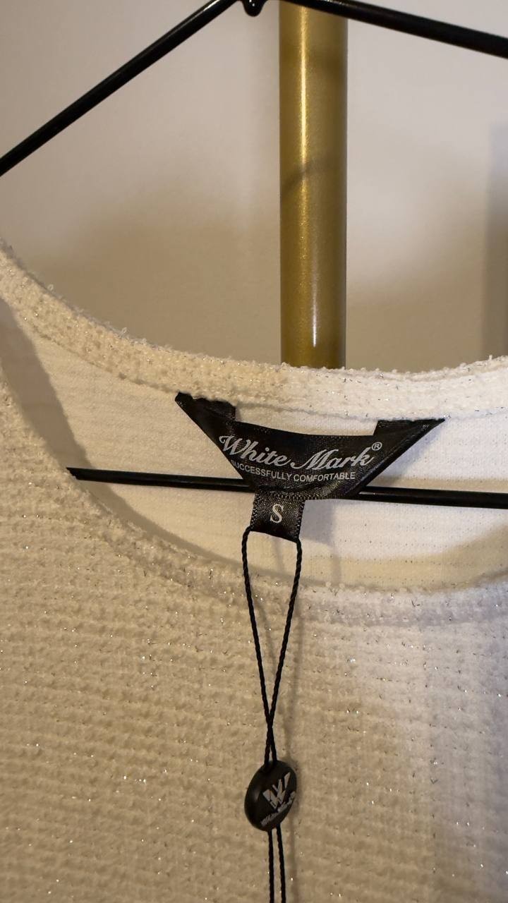 White Mark Women’s Tweed Fit & Flare Dress White S NWT $88