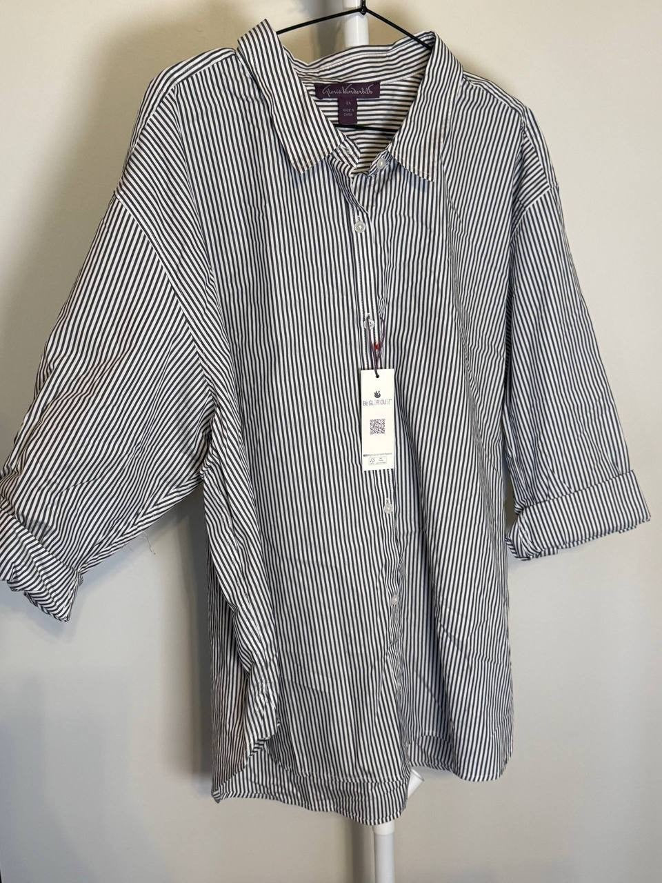 Gloria Vanderbilt Swan Series Amanda Oversized Shirt – Size 2X – NWT