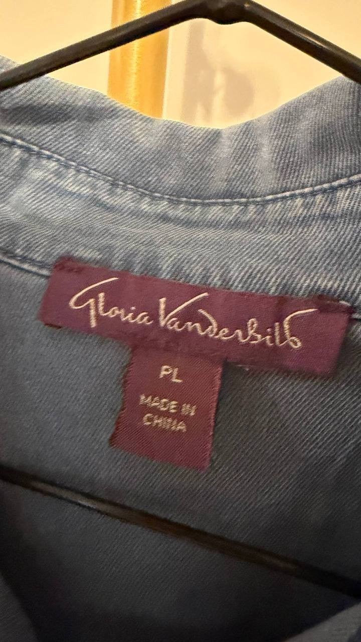 Gloria Vanderbilt Blue Lyocell Lightweight Top XL NWT Breathable Casual Wear