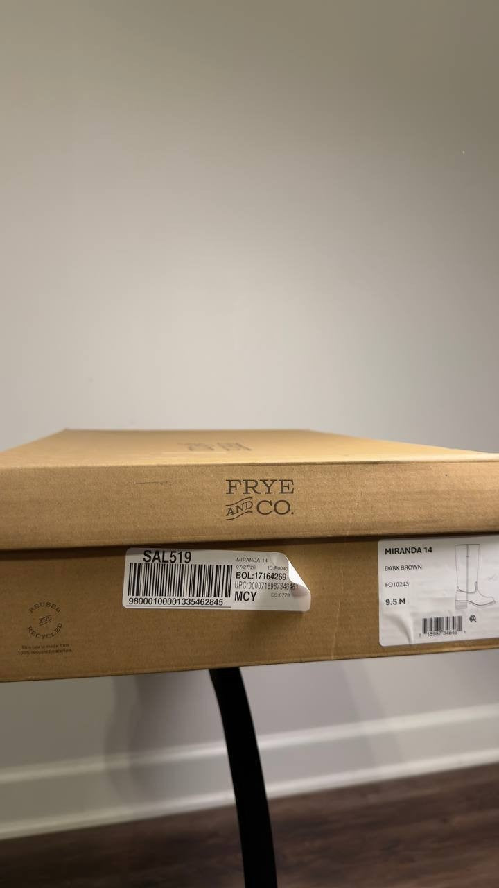Frye  &  Co  Wide  Calf  Boots  Brown  9.5M  New  $160